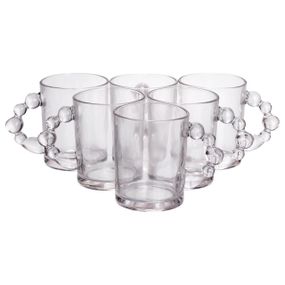 Набор чашек 6 шт для чая и кофе по 350 (мл) кружки стеклянные Прозрачные HP-19-ZD-1