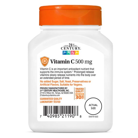 Витамин C 21st Century Vitamin C Prolonged Release 500 mg 110 Tabs | Зображення 3