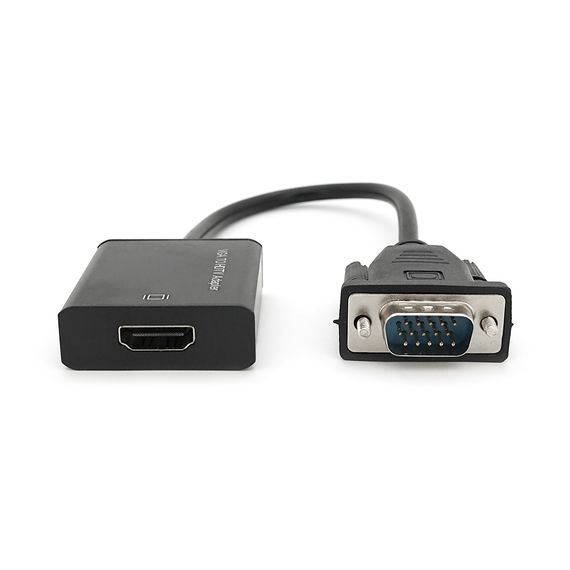 Адаптер VGA на HDTV + аудіо + USB-Micro конвертер, чорний, Full HD 1080P
