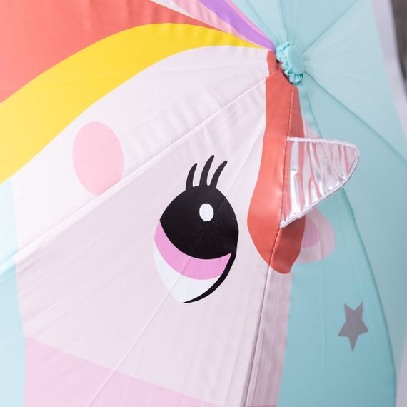 Класична дитяча парасолька-тростина механічна з поліестеру міцна надійна 8 спиць діаметр 89 см М'ятний HP-23-12M | Зображення 5