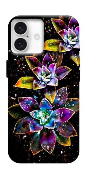 Чохол з картинкою Flowers on black для Apple iPhone 16 Plus