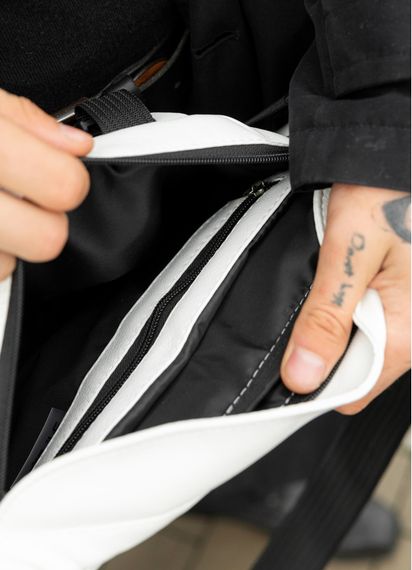 Большая мужская сумка бананка Sambag DynamicDart белая 38 × 21 × 7 см (80411008m) | Зображення 7