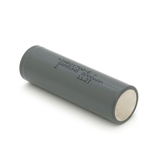 Акумулятор 21700 Li-Ion Samsung (For Tesla) INR21700E, 3000mAh-5C, 4.2/3.7/2.5V, Gray, 2 шт. в упаковці, ціна за 1 шт | Зображення 1