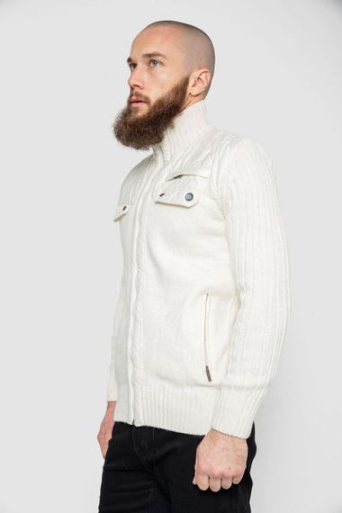 Кофта чоловіча на блискавці  -уцінка, колір молочний, 214R50595-U-1 | Зображення 2