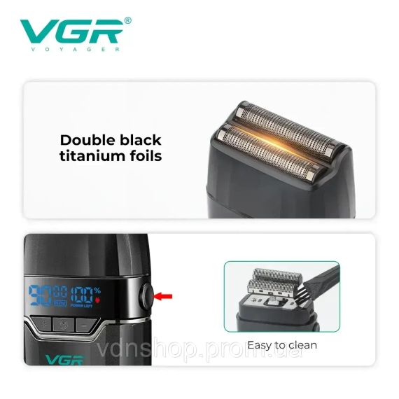 Професійний акумуляторний шейвер для гоління бороди та вусів VGR V-308 шейвер для ідеальної гладкості | Зображення 4