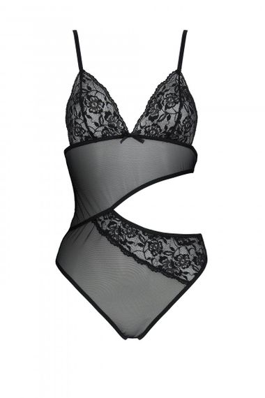 Боди с ажурным лифом Passion Christa Body, Черный, S, M, S/M, Маленький размер | Зображення 2