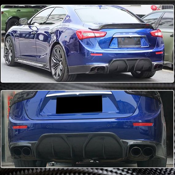 Диффузор заднего бампера (для Base/S/S Q4 2014-2017, Карбон) для Maserati Ghibli | Зображення 3