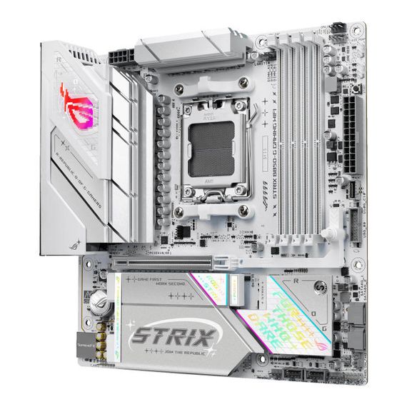 Материнcкая плата ASUS ROG STRIX B850-G GAMING WIFI sAM5 B850 4xDDR5 M.2 HDMI DP WiFi BT mATX белий 90MB1M30-M0EAY0 | Зображення 4