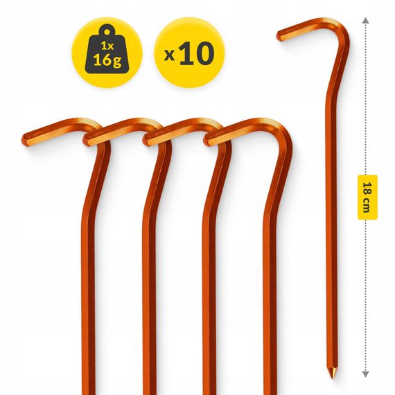 Набір кілочків для намету Mountain Goat алюмінієві 18 см, Hex 10 шт (P-5905973406871) | Зображення 2