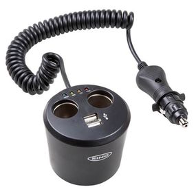 Разветвитель RING RMS10 в подстаканник на 2 гнезда + 2 USB