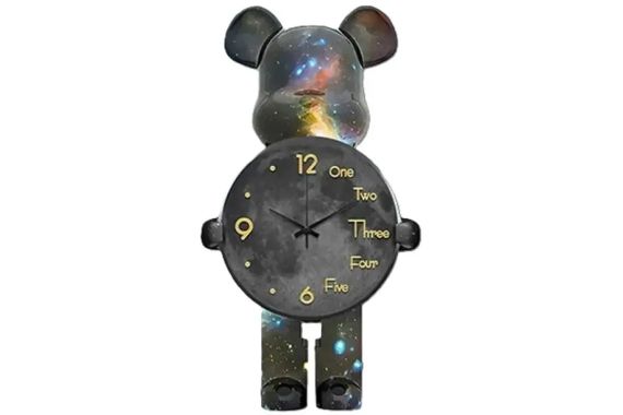 Настольные Часы Фигурка Медведь Bearbrick Космические 30 см | Зображення 4