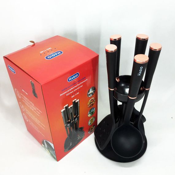 Набір кухонного приладдя MAGIO MG-1140, набір поварешок на підставці кухонний набір лопаток | Зображення 4