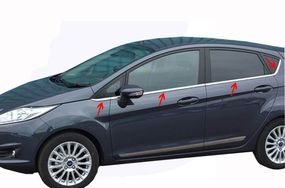 Молдинг стекла (8 шт., нерж.) Carmos - Турецкая сталь для Ford Fiesta 2008-2017 гг