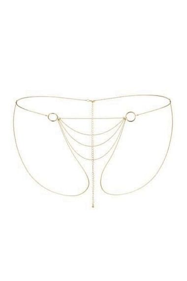 Цепочка-трусики Bijoux Indiscrets Magnifique Bikini Chain, украшение для тела, Золотистый, Новый год, 8 Марта