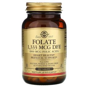 Фолієва кислота Solgar Folate 1333 mcg DFE (Folic Acid 800 mcg) 250 Tabs