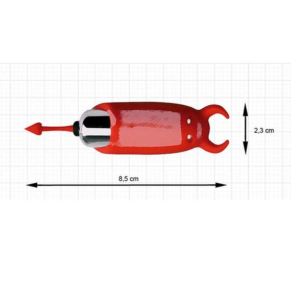 Міні вібратор-куля ,,Диявол,, Adrien Lastic силіконовий, червоний sexstyle | Зображення 3