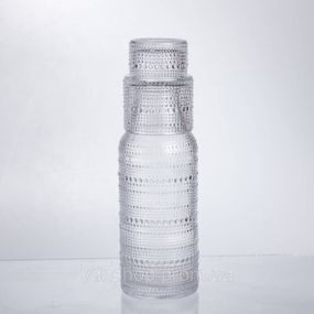 Глечик 700 мл зі склянкою 1 (шт) графин для компоту соку води лимонаду глечик для напоїв Прозорий HP-19-L1