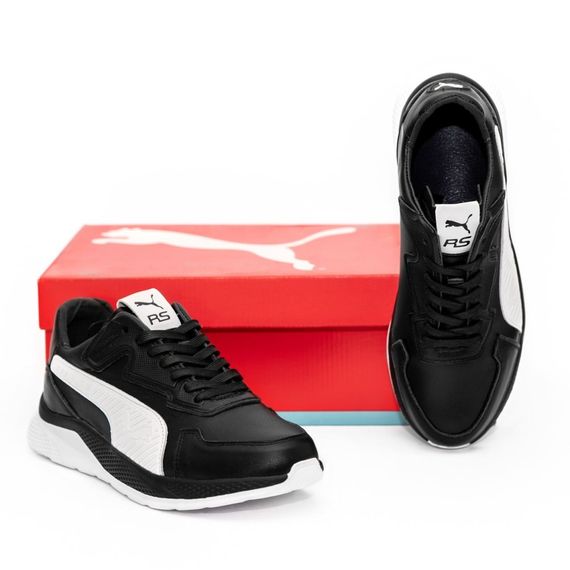 шкіряні кросівки Puma колір чорний білий | Зображення 3