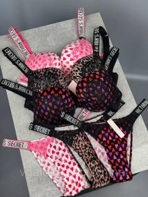 Женский Комплект Victoria`s Secret, комплект со стразами и кружевом , Женский комплект Виктория Сикрет - Новинка 2026