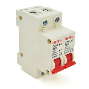 Автоматичний вимикач змінного струму BEIYI DZ47-63-2P-B63A, B63, 300-800W. 12-96V