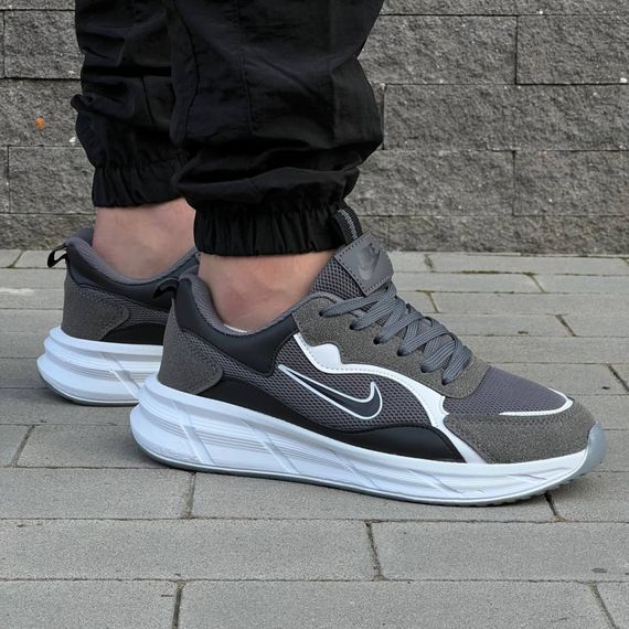 Кросівки Nike матеріал текстиль/замш колір сірий, білий | Зображення 3
