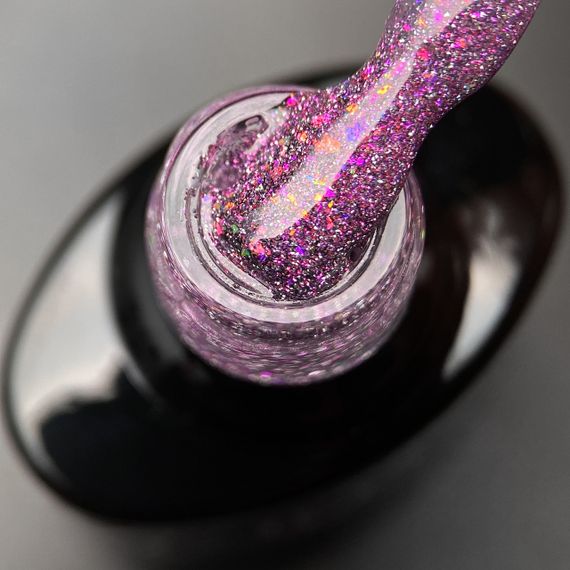 Светоотражающая база Crooz Crystal Base №03 (розово-фиолетовая с блеском) 8мл | Зображення 2