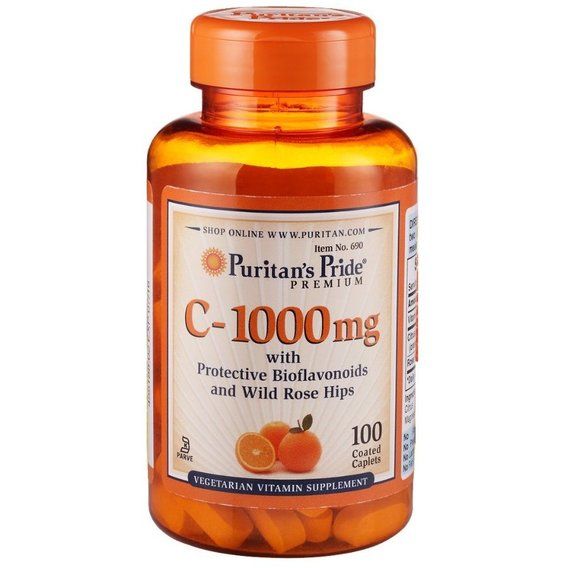 Вітамін C Puritan's Pride Vitamin C-1000 mg with Bioflavonoids & Rose Hips 100 Caplets