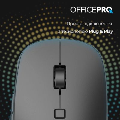 Мышка OfficePro M305B Silent Click Ergonomic Wireless Black (M305B) | Зображення 2