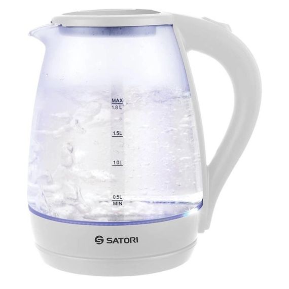 Електрочайник Satori SGK-4105-WT 1.8 л 1500 Вт, стильний електричний чайник, чайники з підсвічуванням | Зображення 7