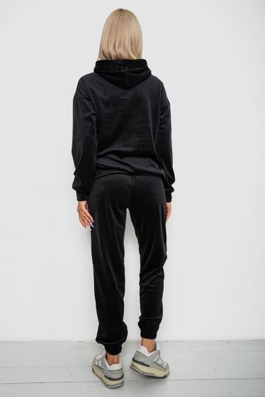 Спортивный костюм женский велюровый, цвет черный, 241R1530-5 | Зображення 3