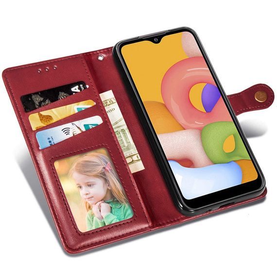 Кожаный чехол-книжка GETMAN Gallant (PU) для Samsung Galaxy A04 Красный | Зображення 4