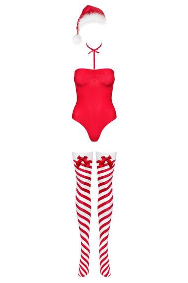 Боді Obsessive Kissmas teddy red S/M | Зображення 2