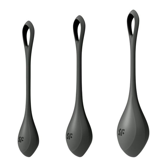 Набір йоні намистин Satisfyer Yoni Power 2 Black, діаметр 2-2,5-3см, маса 22-44-73 г Sex Aura