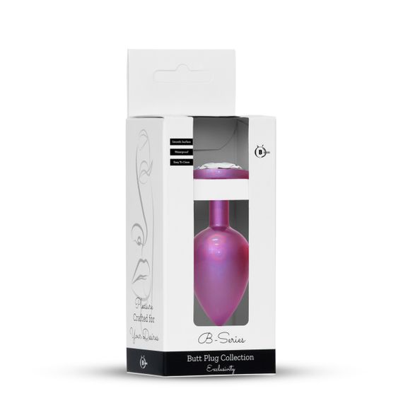 Анальная пробка B-Series Plug Jewellery Pearl Pink PLUG, металлическая, розовая, L Sex Aura | Зображення 3
