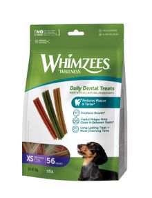 Ласощі для чищення зубів у собак малих порід Whimzees Stix XS, 56 шт