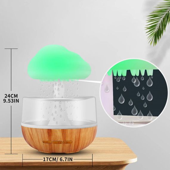 Зволожувач повітря Гриб з ефектом дощу та RGB підсвіткою, від USB / Ароматизуючий нічник / Ультразвуковий аромадифузор | Зображення 8