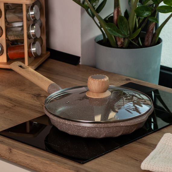 Мармурова алюмінієва сковорода з антипригарним покриттям Ø 26 см бежева MGC HP-4-424CO | Зображення 5