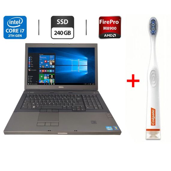 Мобильная рабочая станция Dell Precision M6600 / 17.3" (1920x1080) TN / Intel Core i7-2860QM (4 (8) ядра по 2.5 - 3.6 GHz) / 32 GB DDR3 / 240 GB SSD / AMD FirePro M8900, 2 GB GDDR5, 256-bit / DVD-ROM б/у + Подарок Зубная щетка Colgate Connect M1