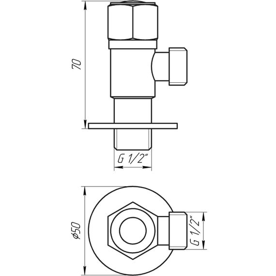 Кран кульовий кутовий Professional 1/2″х1/2″ NV-QP888 | Зображення 1