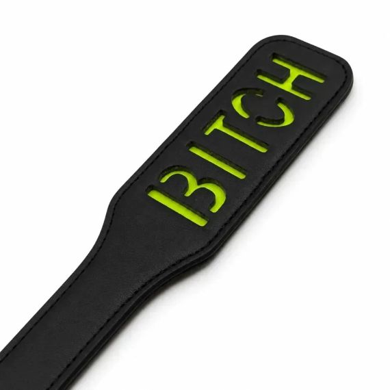 Паддл DS Fetish з люмінісцентним надписом "Bitch", чорний Sex Aura | Зображення 2