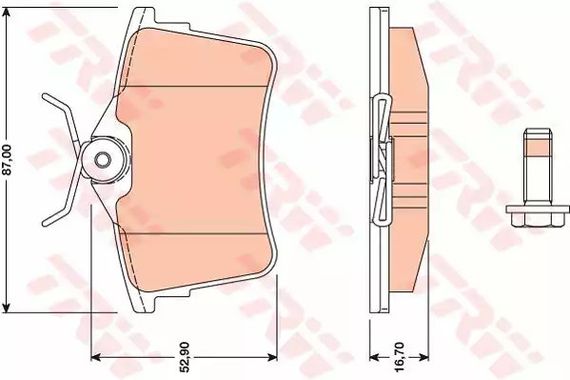 Гальмівні колодки дискові CITROEN/PEUGEOT Berlingo/308/Partner R 08, TRW (GDB1799)