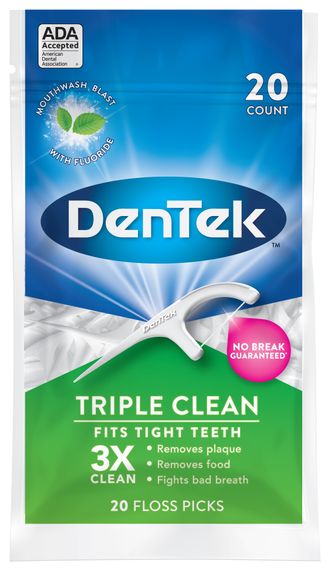 Флоc-зубочистки DenTek Triple Clean Floss Picks потрійне очищення, 20 шт.