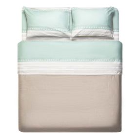 Набір постільної білизни 1,5сп Ardesto Gloria, 160х220см, 100% бавовна, сатин, смужки, коричневий (ART1622RB)