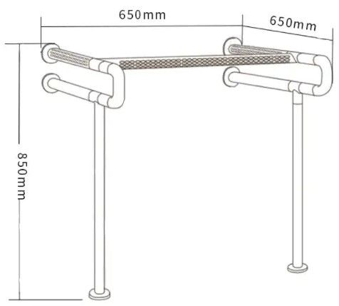 Поручень опорний під раковину SanStore 65х65х85 мм для людей з обмеженими можливостями жовтий HS-004C | Зображення 3