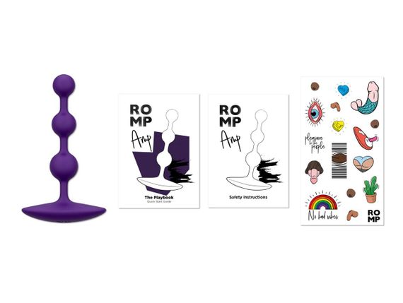 Анальне намисто Romp Amp Dark Purple, силікон, макс. діаметр 2,6 см Sex Aura | Зображення 4