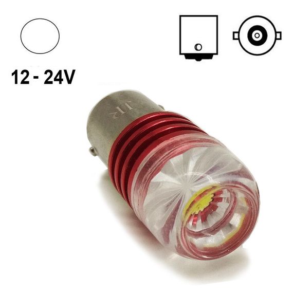 Автолампа Terra P21W / 1156, цоколь BA15s, CREE 3535, линза flower, 5W, белый, 12-24V | Зображення 1