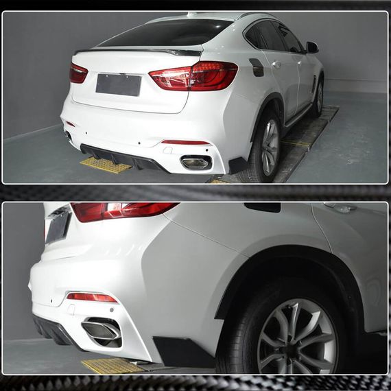 Накладки на задній бампер Flap Карбон (для M-Sport) для BMW X6 F-16 2014-2019 рр | Зображення 2