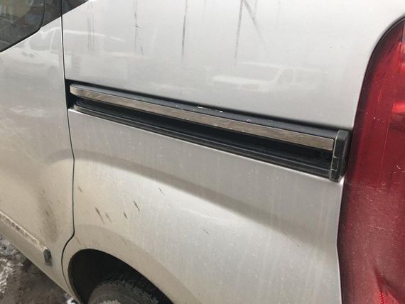 Молдинг під двері зрушення (2 шт, нерж.) OmsaLine - Італійська нержавійка для Peugeot Bipper 2008↗ рр. | Зображення 3