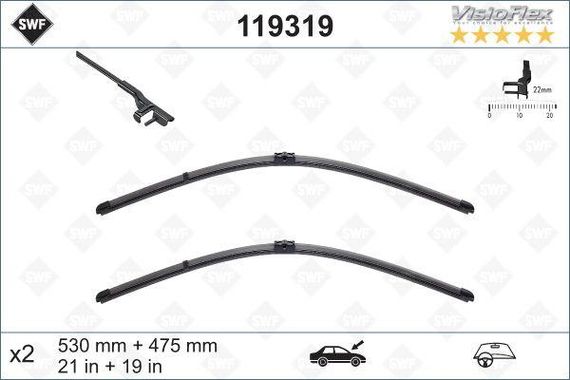 Щітки склоочисника 530 475мм VW Golf IV Bora Polo 97- 119319