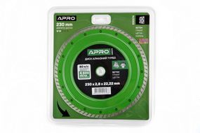 Диск відрізний для бетону 230х2.8х22.22мм (16-18%) Турбо APRO